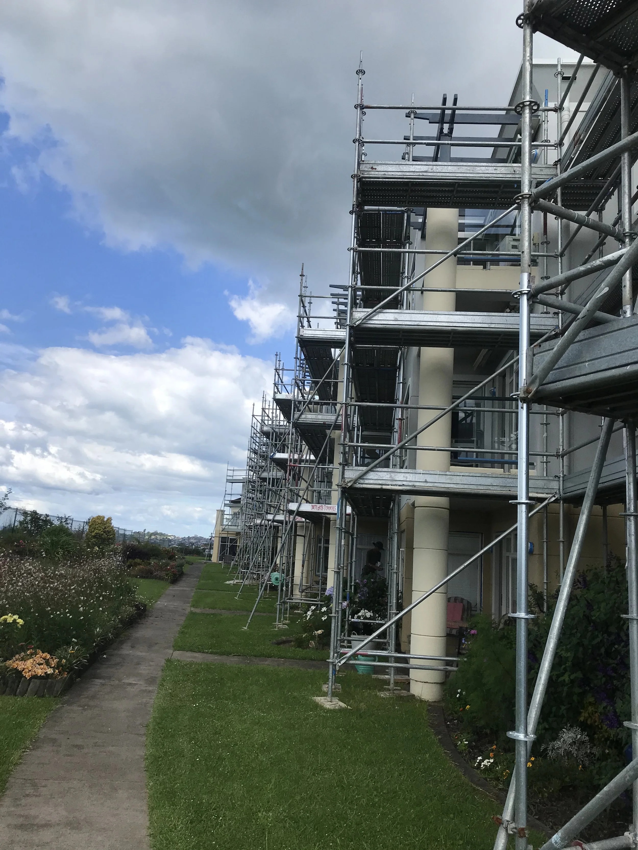 Scaffolding on commercial painting project